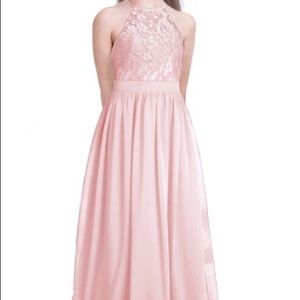 Junior bridesmaid dress-light pink/peach